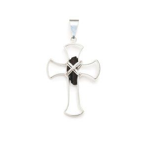 NEW! Tourmaline Chunk Cross Necklace